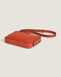 Kleine Umhängetasche aus Sartorial Leder - Mandarine - Leder - MB221576 - Messenger Bags