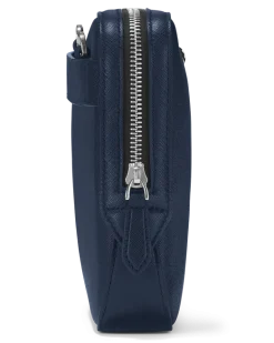 Kleine Umhängetasche aus Sartorial Leder - Tintenblau - MB131718 - Messenger Bags