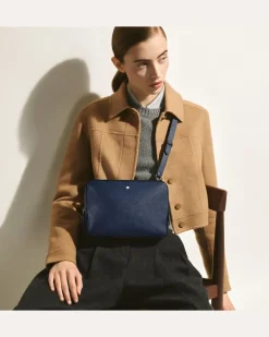 Kleine Umhängetasche aus Sartorial Leder - Tintenblau - MB131718 - Messenger Bags