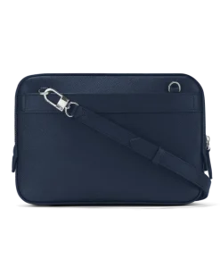 Kleine Umhängetasche aus Sartorial Leder - Tintenblau - MB131718 - Messenger Bags