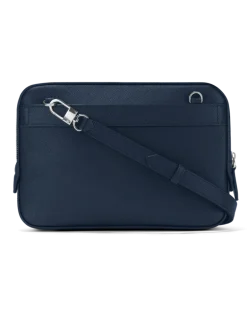 Kleine Umhängetasche aus Sartorial Leder - Tintenblau - MB131718 - Messenger Bags