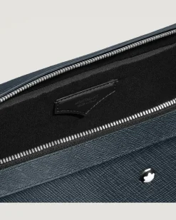 Kleine Umhängetasche aus Sartorial Leder - Tweed-Blau - Leder - MB220337 - Messenger Bags