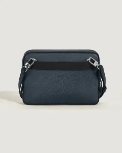 Kleine Umhängetasche aus Sartorial Leder - Tweed-Blau - Leder - MB220337 - Messenger Bags