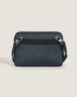 Kleine Umhängetasche aus Sartorial Leder - Tweed-Blau - Leder - MB220337 - Messenger Bags