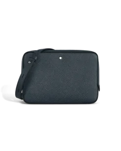 Kleine Umhängetasche aus Sartorial Leder - Tweed-Blau - Leder - MB220337 - Messenger Bags