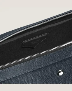 Kleine Umhängetasche aus Sartorial Leder - Tweed-Blau - Leder - MB220337 - Messenger Bags