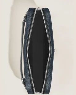 Kleine Umhängetasche aus Sartorial Leder - Tweed-Blau - Leder - MB220337 - Messenger Bags