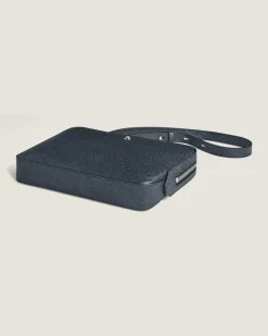 Kleine Umhängetasche aus Sartorial Leder - Tweed-Blau - Leder - MB220337 - Messenger Bags