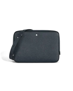 Kleine Umhängetasche aus Sartorial Leder - Tweed-Blau - Leder - MB220337 - Messenger Bags
