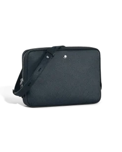 Kleine Umhängetasche aus Sartorial Leder - Tweed-Blau - Leder - MB220337 - Messenger Bags