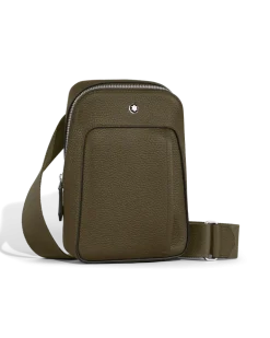 Kleine Umhängetasche Montblanc Companion - Khaki - Leder - MB220204 - Sling Bags