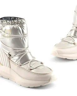 Knöchelhohe Schneestiefel - Silber