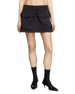 Knitter-Mini-Rock mit Utility-Taschen - Röcke - Damen - Schwarz