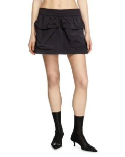 Knitter-Mini-Rock mit Utility-Taschen - Röcke - Damen - Schwarz