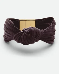 Knot Lederarmband-Bordeaux - Damen