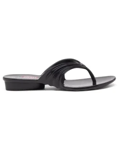 Künstlerisch gestaltete Flip-Flops aus Melflex - Sandalen - Damen - Schwarz