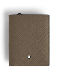 Kompakte Brieftasche 6 cc aus Extreme Leder - Haselnussbraun - Leder - MB220287 - Brieftaschen
