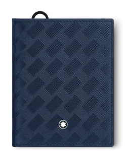 Kompakte Brieftasche 6 cc aus Extreme Leder - Tintenblau - Leder - MB198067 - Brieftaschen