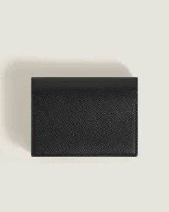 Kompakte Brieftasche 6cc mit Reißverschluss aus Sartorial Leder - Schwarz - Leder - MB222977 - Brieftaschen