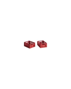 Korb Colour Crate - Rot - Recyceltes Polypropylen - Designer Hay Studio