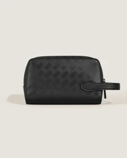 Kosmetik-Clutch aus Extreme Leder - Schwarz - Leder - MB221610 - Kulturtaschen