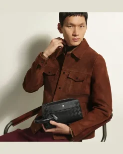 Kosmetik-Clutch aus Extreme Leder - Schwarz - Leder - MB221610 - Kulturtaschen