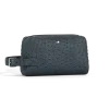 Kosmetik-Clutch aus Leder mit Straußenprägung - Samtblau - Leder - MB199016 - Clutches