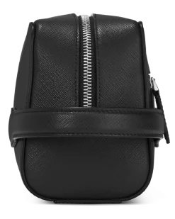 Kosmetik-Clutch aus Sartorial Leder - Schwarz - MB131719 - Kulturtaschen