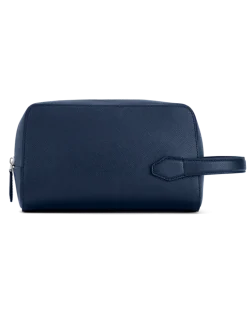 Kosmetik-Clutch aus Sartorial Leder - Tintenblau - MB131720 - Kulturtaschen
