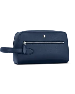 Kosmetik-Clutch aus Sartorial Leder - Tintenblau - MB131720 - Kulturtaschen