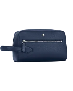 Kosmetik-Clutch aus Sartorial Leder - Tintenblau - MB131720 - Kulturtaschen
