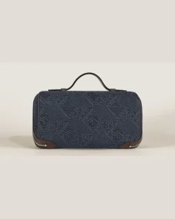 Kosmetiktasche aus 4810 Denim - Blau - Stoff und Leder - MB221502 - Kulturtaschen