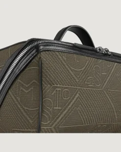 Kosmetiktasche aus 4810 Jacquard - Khaki - Stoff und Leder - MB220264 - Kulturtaschen