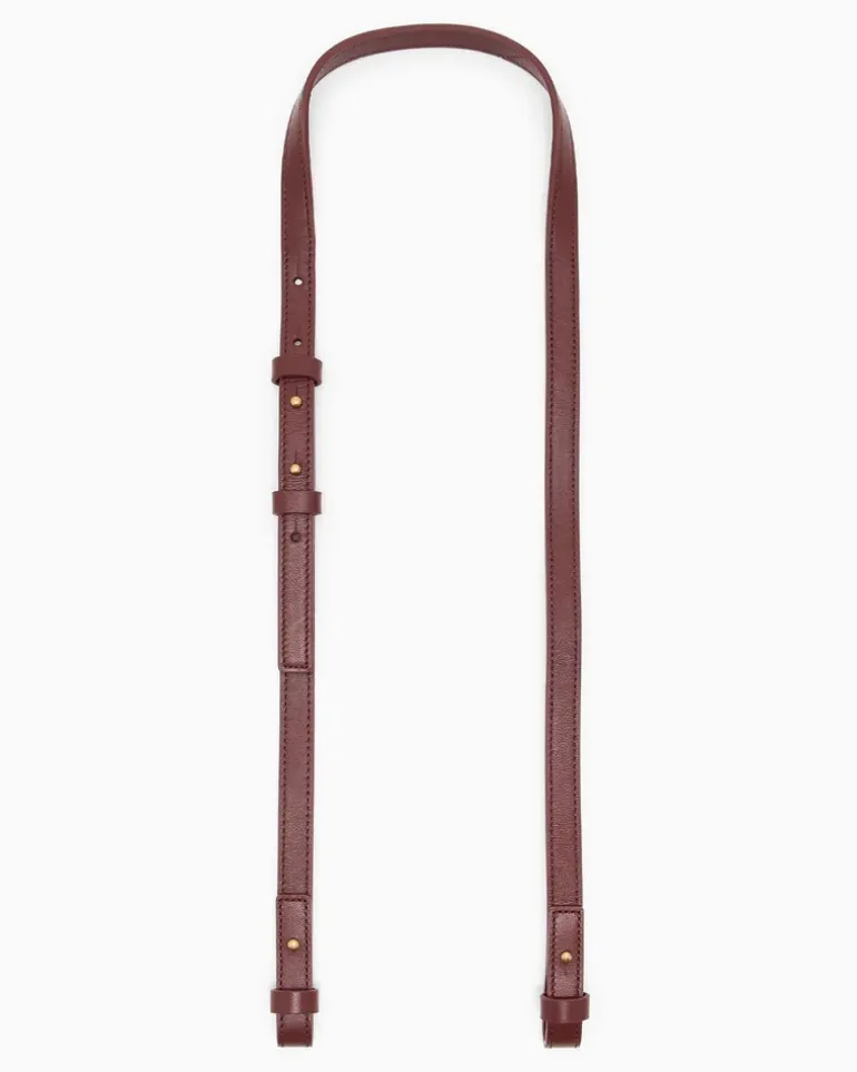 Kosmetiktasche aus weichem Leder mit Futter aus Baumwolle Burgunderrot