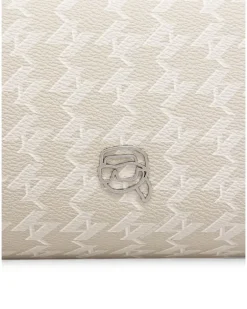 Kosmetiktasche mit Logo-Print - Nude