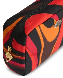 Kosmetiktasche mit Marmo-Print - Schwarz