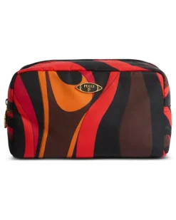 Kosmetiktasche mit Marmo-Print - Schwarz
