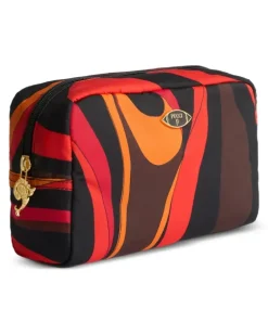 Kosmetiktasche mit Marmo-Print - Schwarz