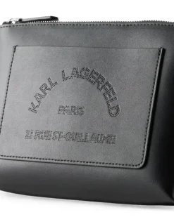 Kosmetiktasche mit perforiertem Logo - Schwarz