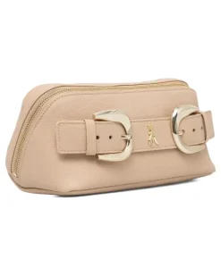 Kosmetiktasche mit Schnalle - Nude