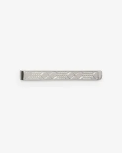 Krawattennadel mit Karogravur Silber