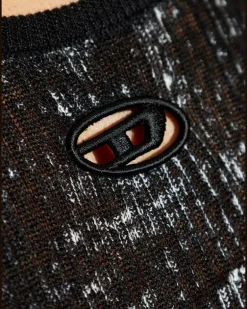 K-Rick Leinentop mit Stickerei - Schwarz