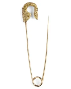 18kt Gelbgold-Sicherheitsnadel mit Diamanten