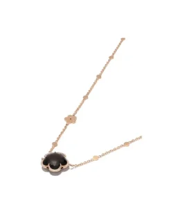 18kt Rose Gold Bon Ton Smokey Quartz, Milky Quartz And Diamonds Necklace Continuty