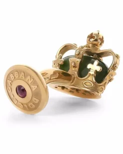 18kt Royal Gelbgold-Manschettenknöpfe mit Jade, Rubin und Saphir