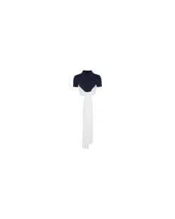 Kurzes, rückenfreies Poloshirt Navy