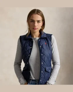 Kurze Steppweste Blue