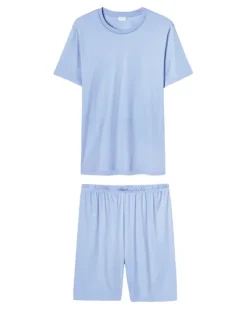 Kurzärmeliger Pyjama - Blau
