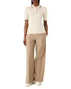 Kurzärmeliges Poloshirt Beige