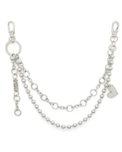 Lagenkettenanhänger mit Herz- und Diesel-Anhänger - Charms und Schlüsselanhänger - Damen - Silber